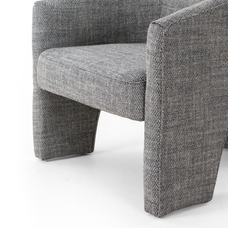 Barron Smoke Leather Barrel Chair with S-Spring Seat