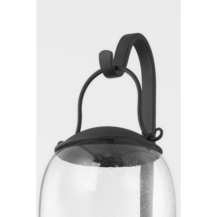 French Iron 4-Light Outdoor Wall Sconce with Clear Seeded Glass Shade