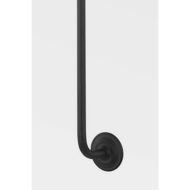 Daylon Forged Iron 1-Light Wall Sconce with White Linen Shade