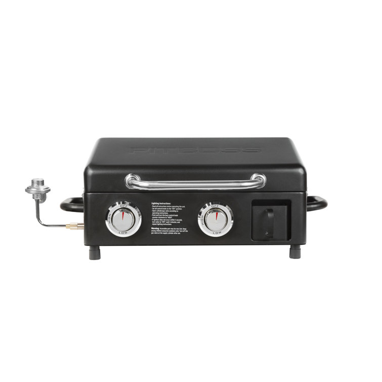 Portable Black Stainless Steel 2-Burner Gas Griddle