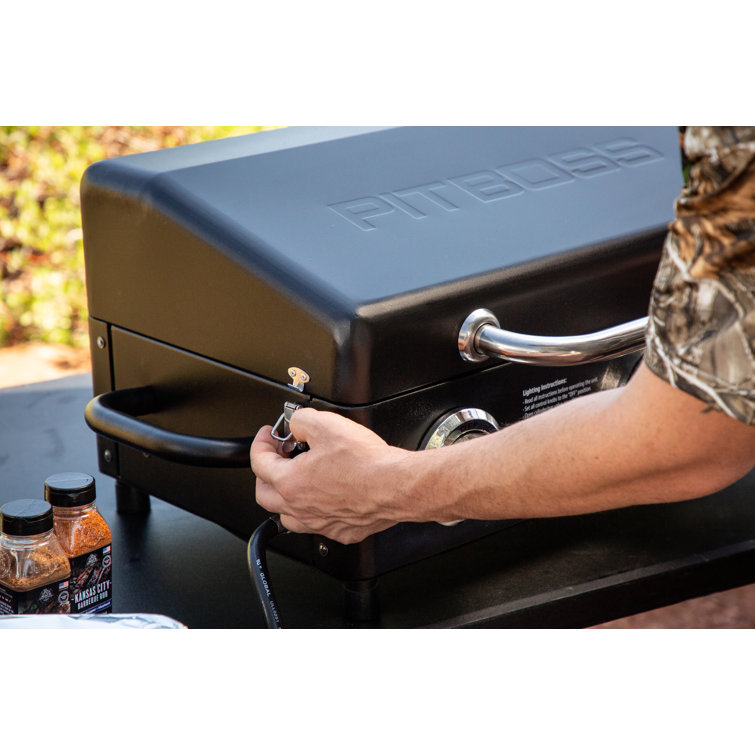 Portable Black Stainless Steel 2-Burner Gas Griddle