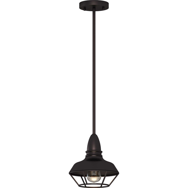 Antique Bronze Mini Pendant Light with Caged Design