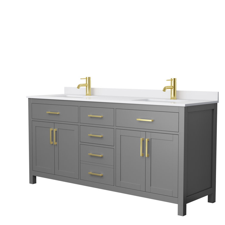 Beckett 72" Dark Gray Freestanding Double Bathroom Vanity