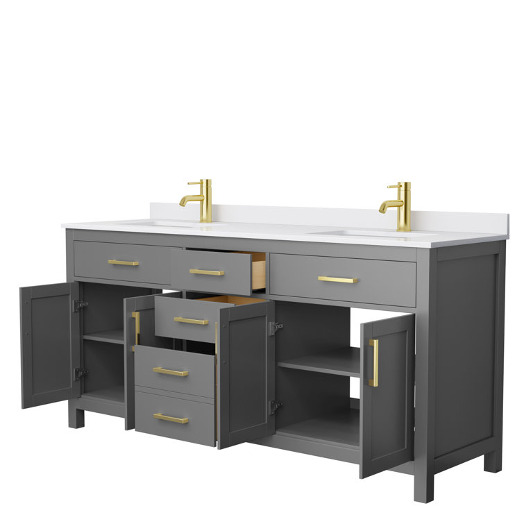 Beckett 72" Dark Gray Freestanding Double Bathroom Vanity