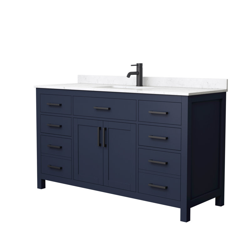 Beckett 60'' Dark Blue Marble Single Bathroom Vanity