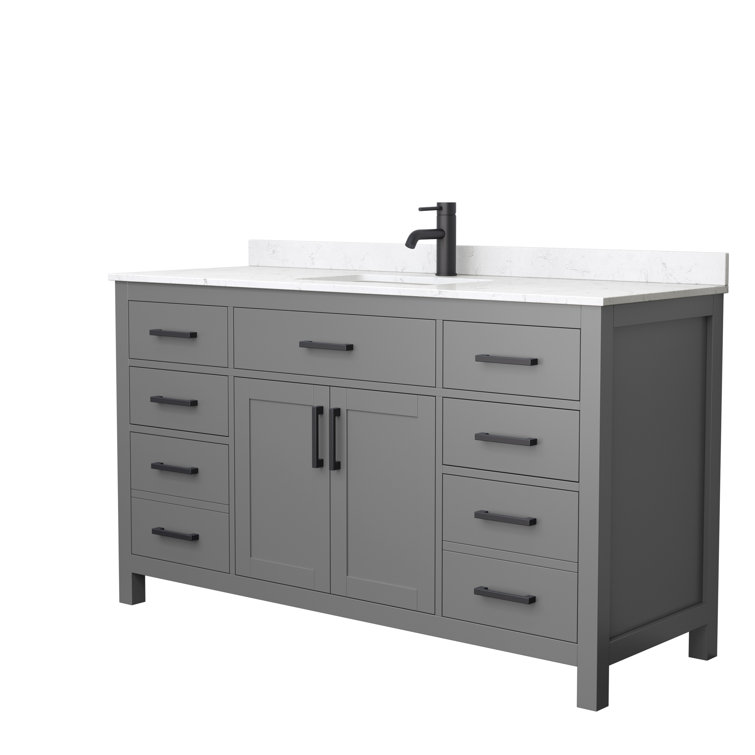 Beckett 60'' Dark Gray Bathroom Vanity with Marble Top