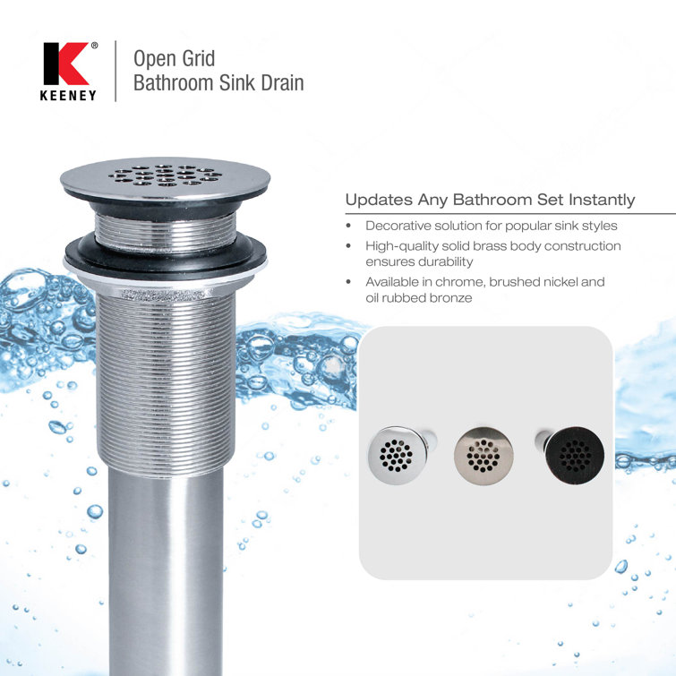 Polished Chrome Universal Grid Bathroom Sink Drain