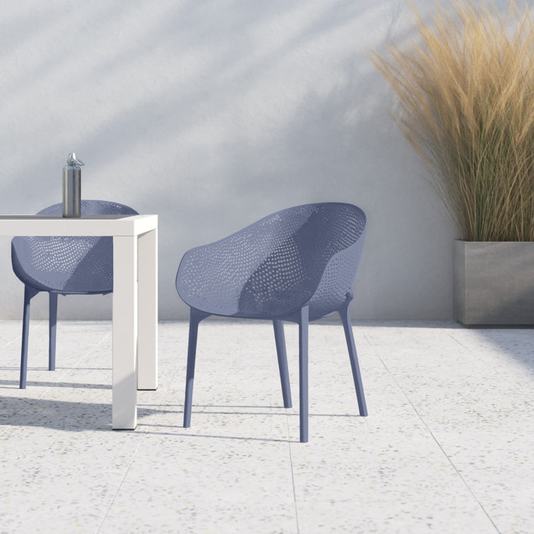 Dark Gray Plastic Resin Outdoor Dining Armchair Set
