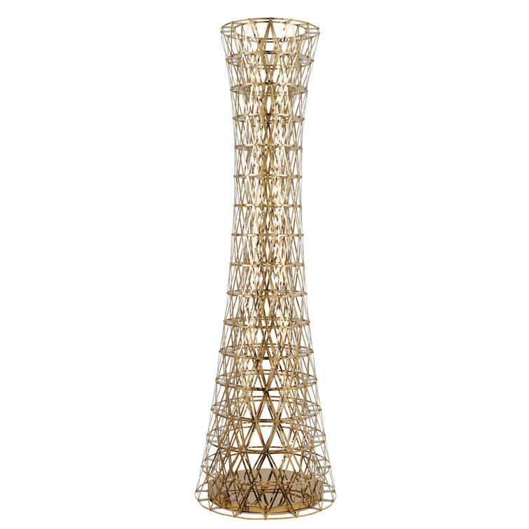 Bethel 70'' White and Gold Stainless Steel LED Floor Lamp
