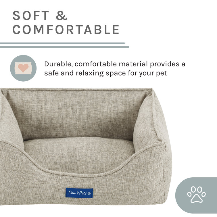 Julius Small Beige Polyester Outdoor Dog Bed