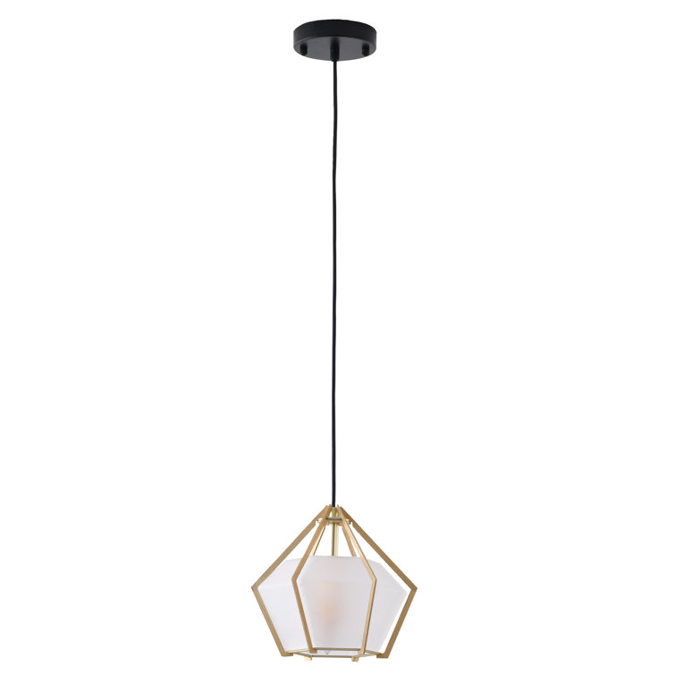 Bethel Frosted Glass Gold Finish 8'' Indoor/Outdoor Pendant Light
