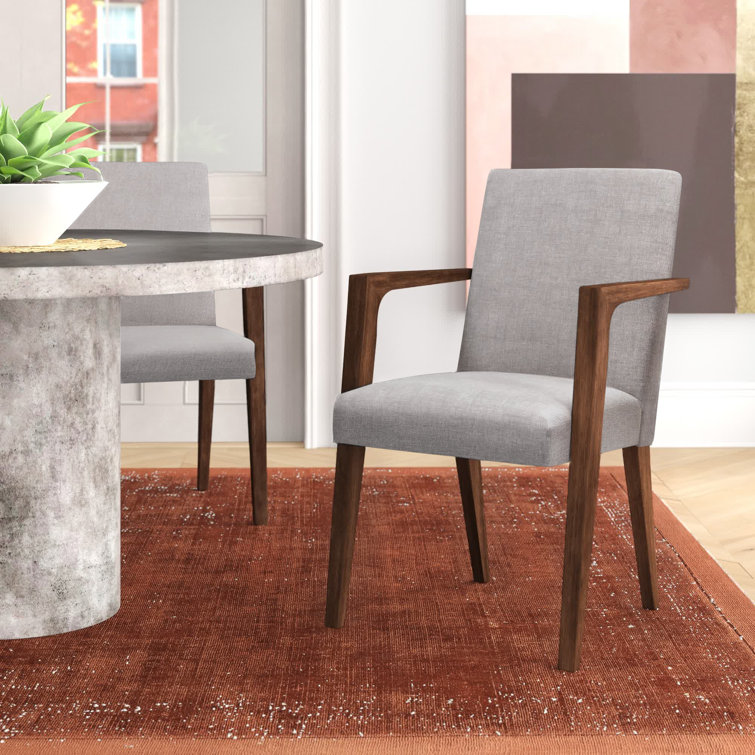 Andrea Mid-Century Modern Grayish Beige Leather Accent Chair