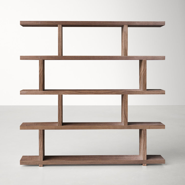 Miri Large 63'' Walnut Veneer Mid-Century Modern Bookcase