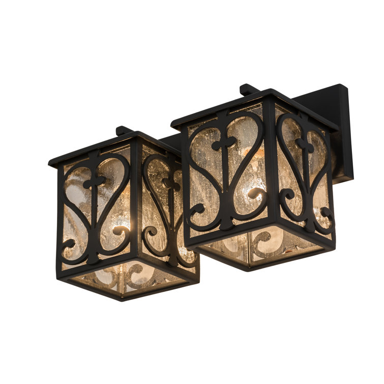 Caprice Black Iron Dual Lantern Vanity Light