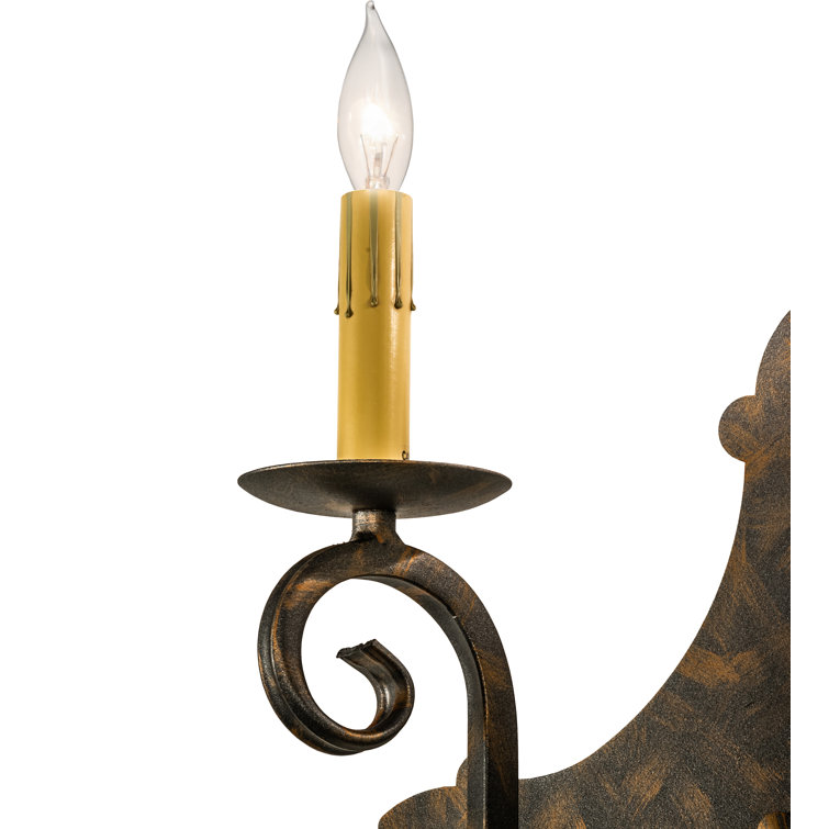 French Bronze 2-Light Iron Candle Wall Sconce