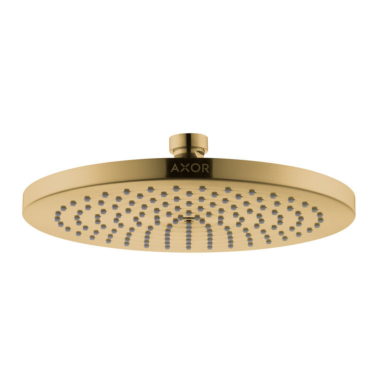 Polished Gold Modern Wall Mounted Rain Shower Head