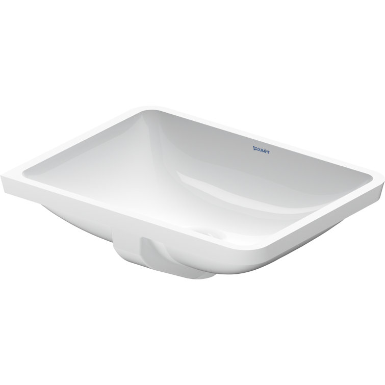 White Ceramic Rectangular Undermount Bathroom Sink