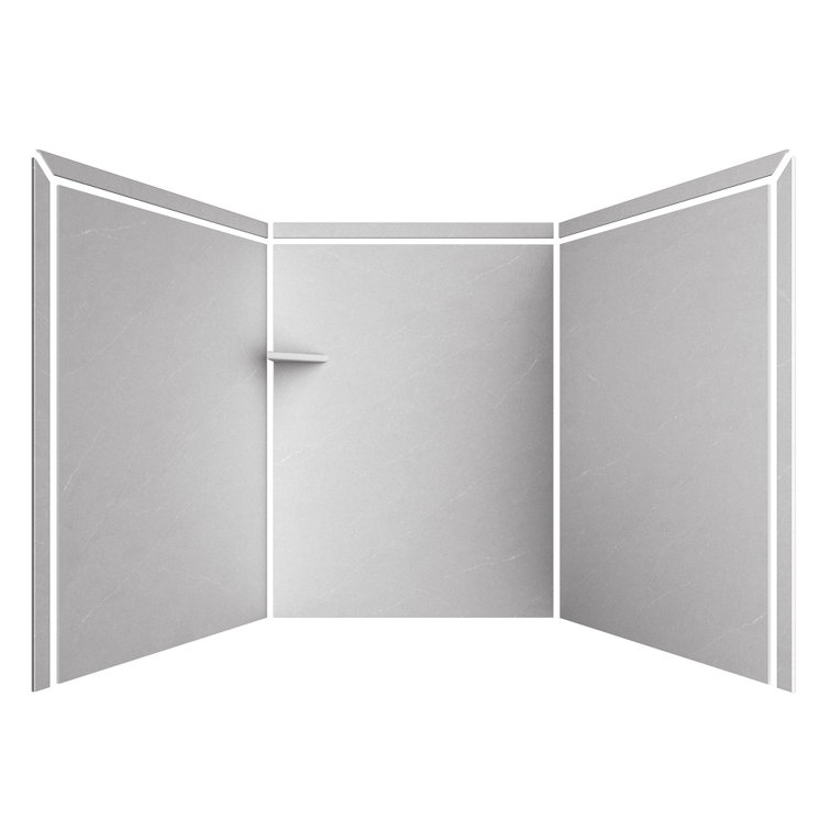 Adaptable Sea Salt Gray 60" x 60" x 80" Alcove Shower Kit