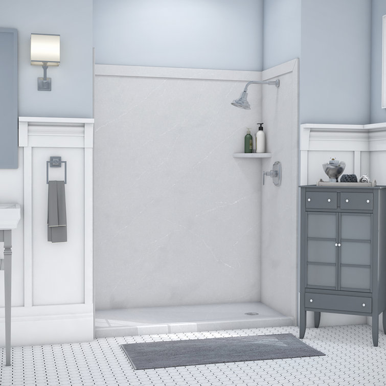 Royale Sea Salt 60"W x 36"D x 80"H Alcove Shower Surround Kit