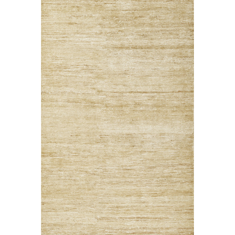 Natural Abstract Hand-Knotted Wool-Cotton Blend 9' x 12' Area Rug