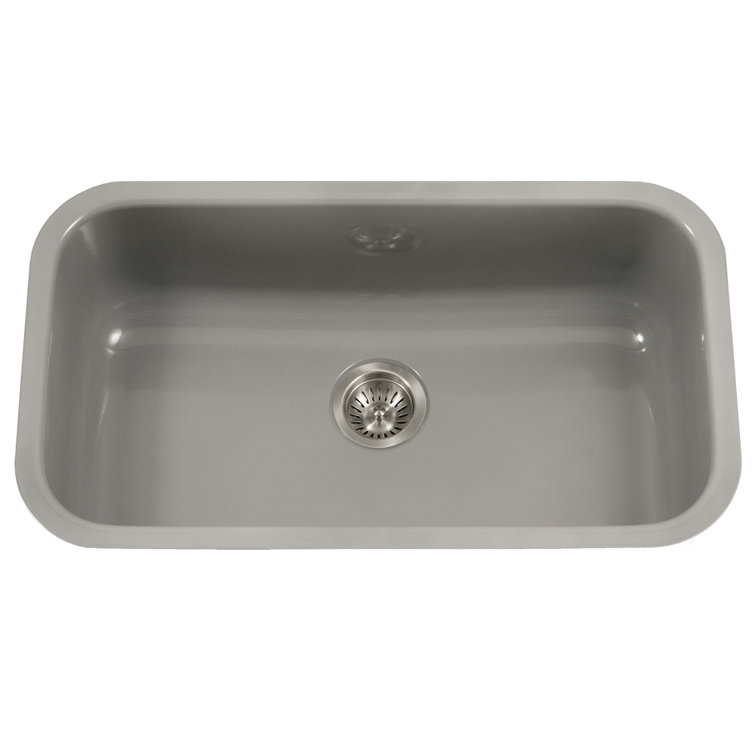 Slate Cast Iron Single Bowl Undermount Kitchen Sink