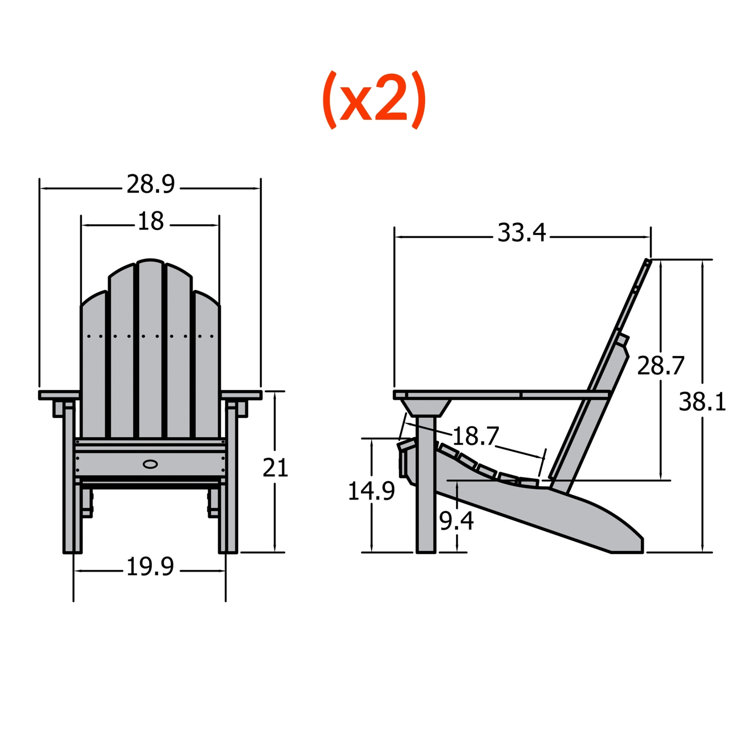 Classic Westport White Adirondack Chair Set with Arms