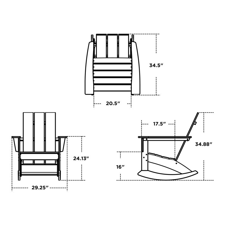 White Modern Adirondack Outdoor Rocking Chair