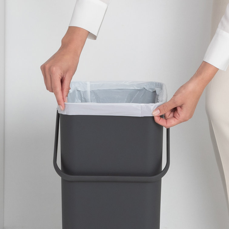Dark Gray 10.6 Gallon Plastic Recycling Bin with Lid