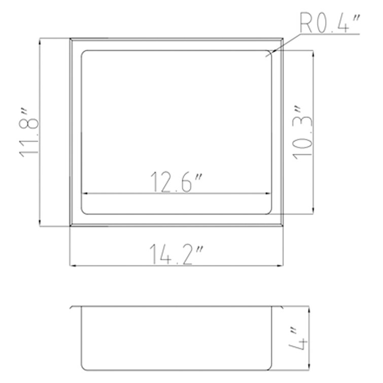 14-Inch Black Stainless Steel Shower Niche