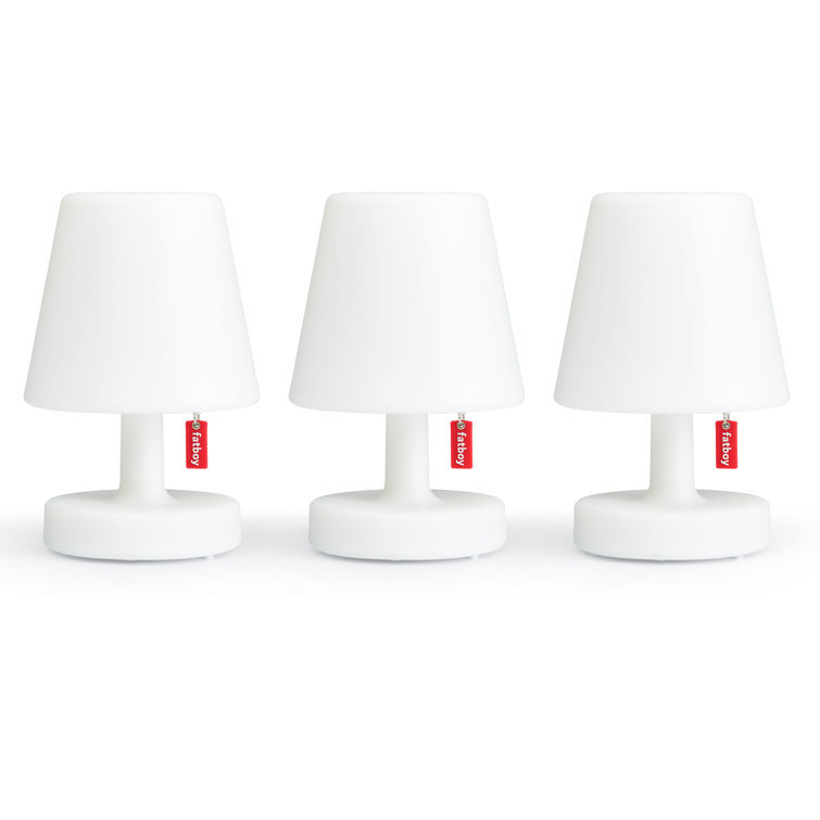 Edison 6" White Cordless LED Outdoor Table Lamp Trio