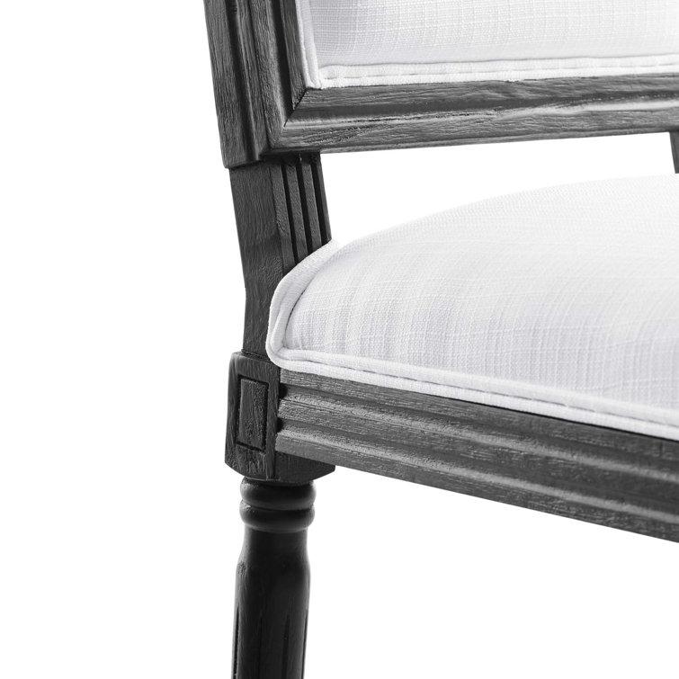 Black and Light Gray Upholstered Leather Side Chair with Wood Frame