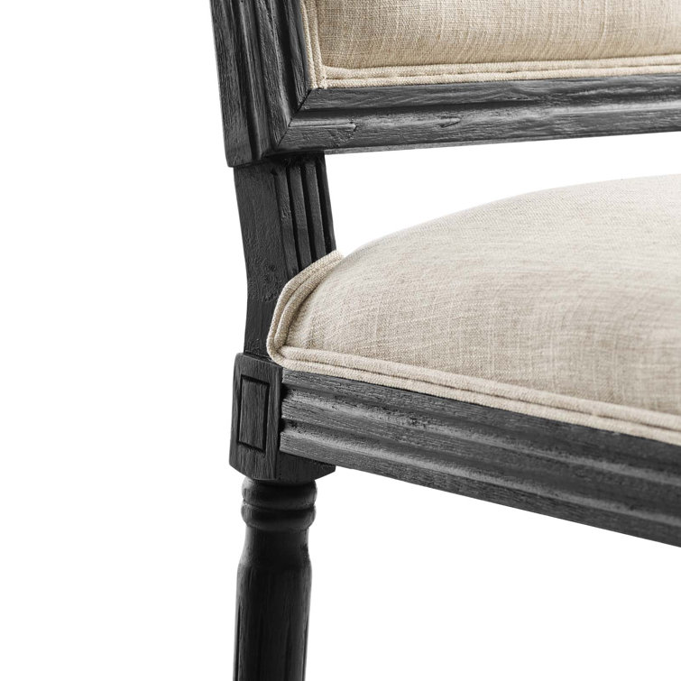 Black and Light Gray Upholstered Leather Side Chair with Wood Frame