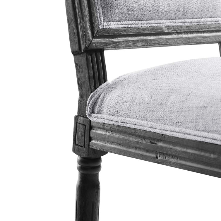 Black and Light Gray Upholstered Leather Side Chair with Wood Frame