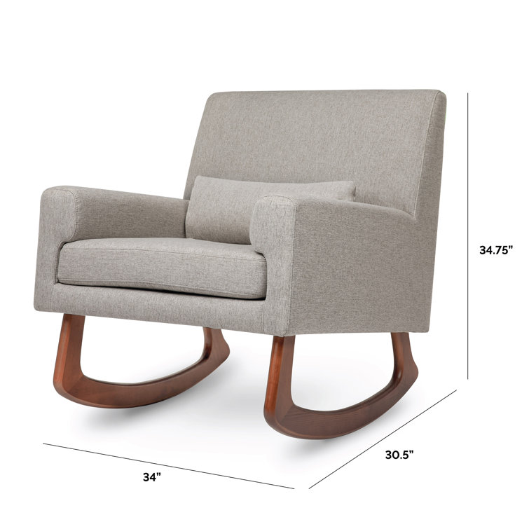 Sleepytime Tan Vegan Leather & Walnut Nursery Rocker