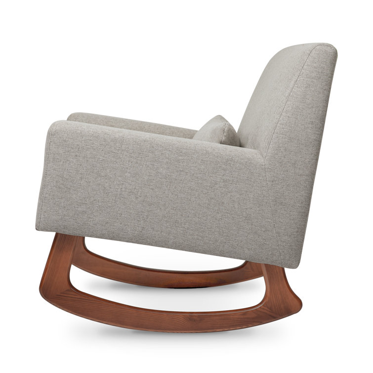 Sleepytime Tan Vegan Leather & Walnut Nursery Rocker