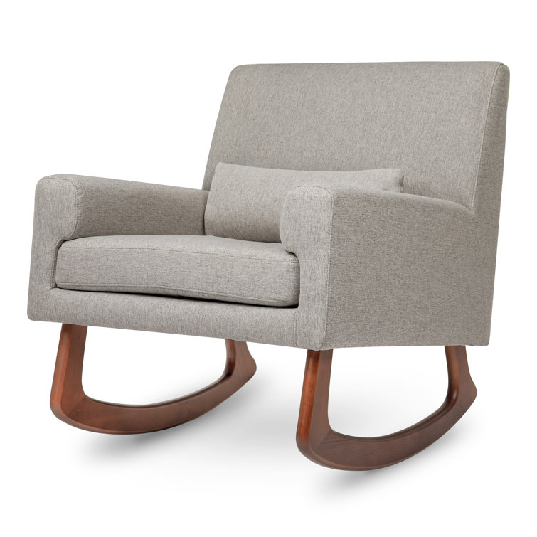 Sleepytime Tan Vegan Leather & Walnut Nursery Rocker