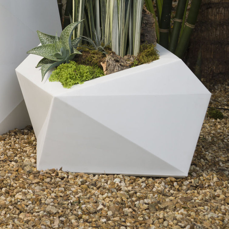 White Origami Resin Indoor/Outdoor Planter, 23" Wide