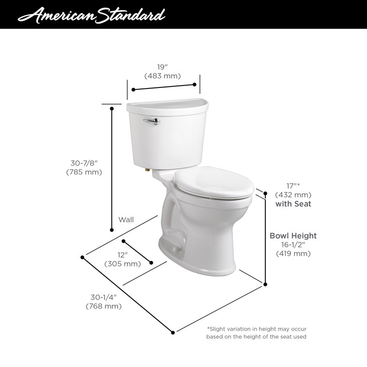 Champion Pro White Elongated High Efficiency Two-Piece Toilet