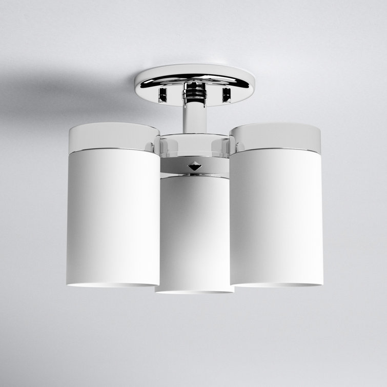 Polished Chrome 3-Light Glass Semi-Flush Mount