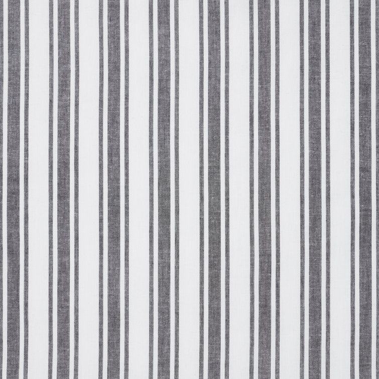 Standard Size Black and White Cotton Striped Pillowcase Set