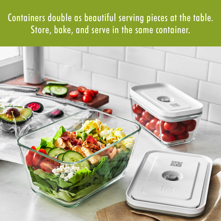 Clear Medium Glass Vacuum Sealer Food Storage Container Set