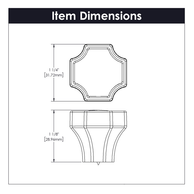 Brushed Nickel Square Modern Cabinet Knob with Mounting Hardware
