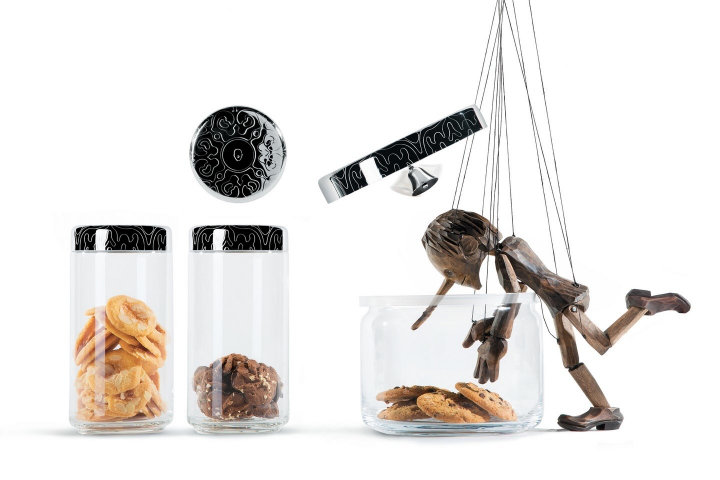 Contemporary Clear Glass Jar with Stainless Steel Lid