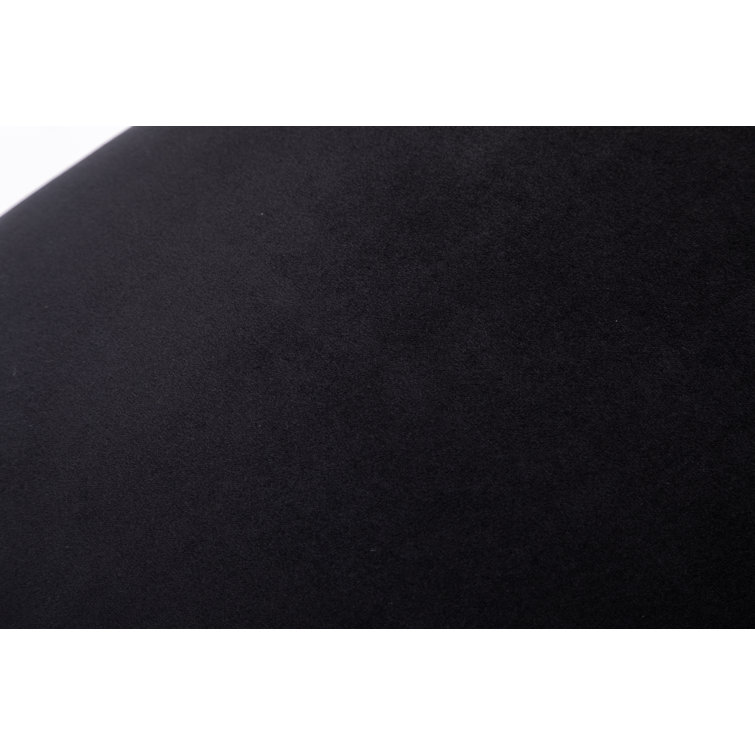 Black Velvet Upholstered Side Chair with Silver Metal Legs