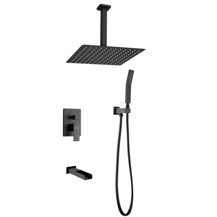 Matte Black 17" Multi-Head Rain Shower System