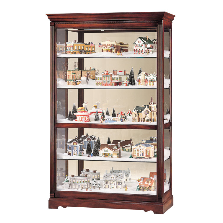 Windsor Cherry Lighted Traditional Curio Cabinet