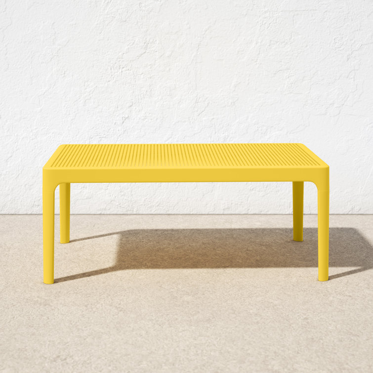 Farrah Yellow Rectangular Plastic Acrylic Outdoor Coffee Table