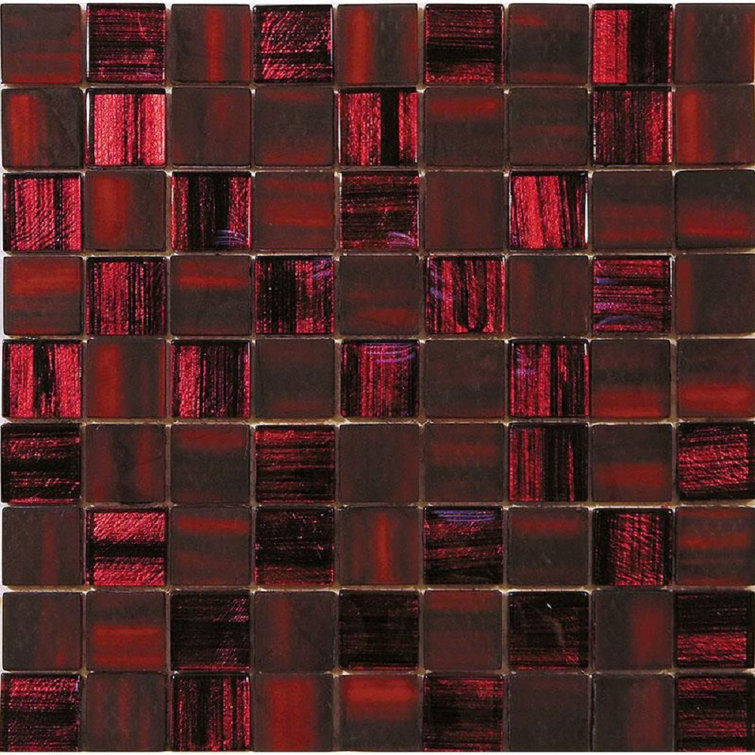 Jam Red Polished and Matte Glass Mosaic Tile Pack