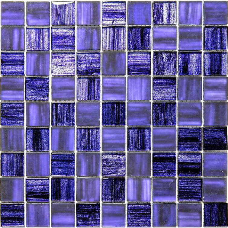 Nirvana 12" x 12" Purple Polished Glass Mosaic Tile