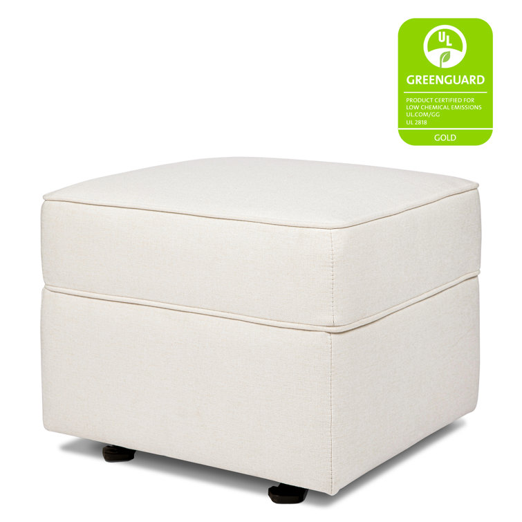 Cream Eco-Weave Upholstered Gliding Ottoman